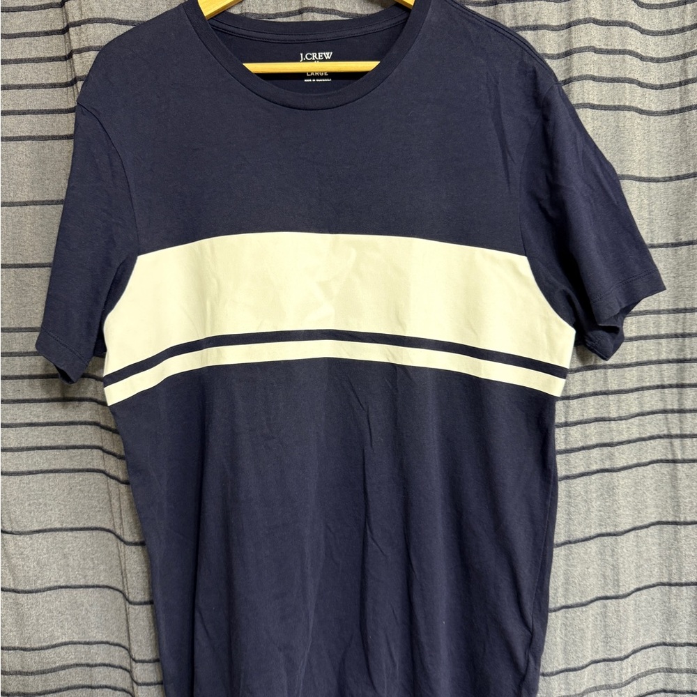 J. Crew Blue and White Short Sleeve Tee